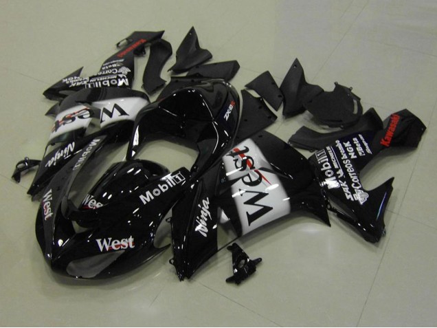 2006-2007 Kawasaki ZX10R Motorcycle Fairings - Glossy Black White West Red Australia