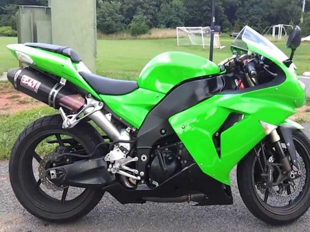 2006-2007 Kawasaki ZX10R Motorcycle Fairing Kits - Green Matte Black Australia
