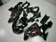 2006-2007 Kawasaki ZX10R Motorcycle Fairing Kits - Glossy Black Red Flame Australia