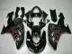 2006-2007 Kawasaki ZX10R Motorcycle Fairing Kits - Glossy Black Red Flame Australia
