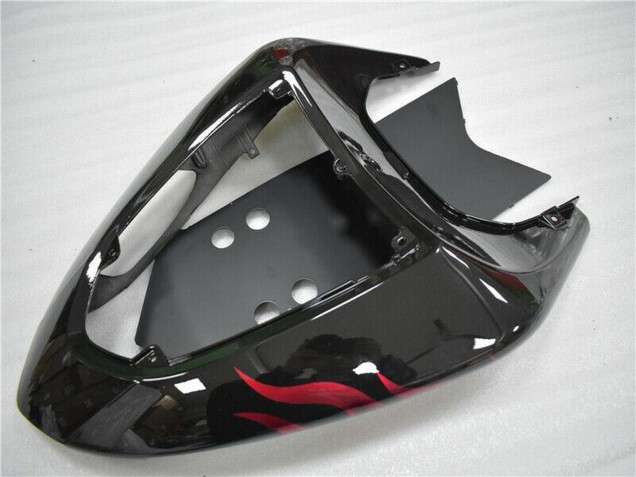 2006-2007 Kawasaki ZX10R Motorcycle Fairing - Glossy Black Red Flame Australia