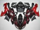 2006-2007 Kawasaki ZX10R Motorcycle Fairing - Glossy Black Red Flame Australia