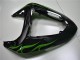 2006-2007 Kawasaki ZX10R Motorcycle Fairings - Glossy Black Green Flame Australia