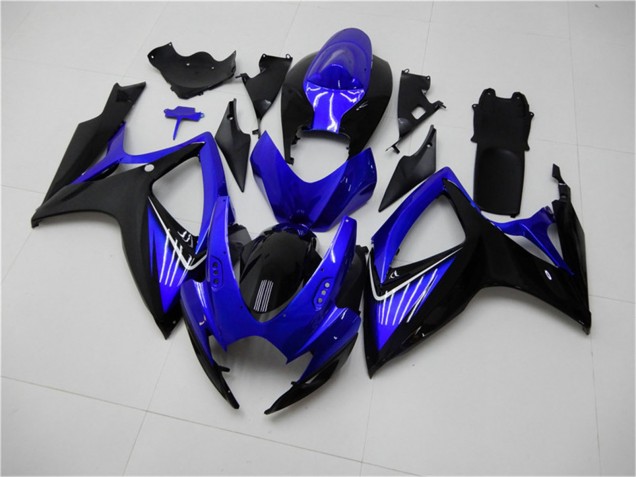 2006-2007 Suzuki GSXR 600/750 Motorcycle Fairings - Blue Glossy Black Australia