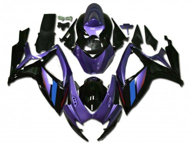 Affordable 2006-2007 Suzuki GSXR 600/750 Motorcycle Fairings - Purple Blue Glossy Black Stripe Australia