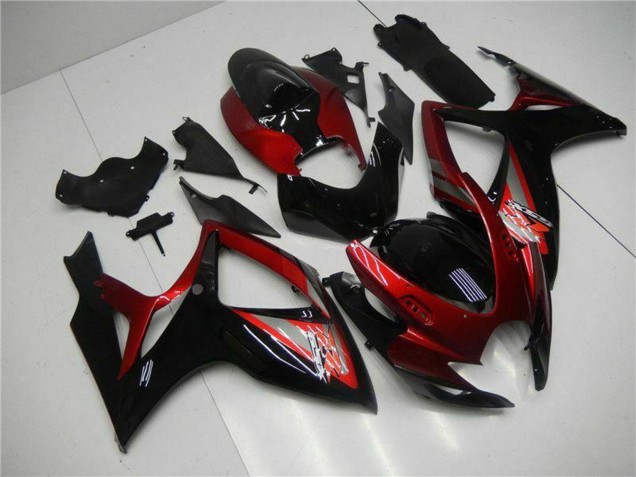 2006-2007 Suzuki GSXR 600/750 Motorcycle Fairing - Red Glossy Black Australia