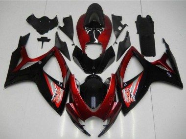 Affordable 2006-2007 Suzuki GSXR 600/750 Motorcycle Fairing - Red Glossy Black Australia