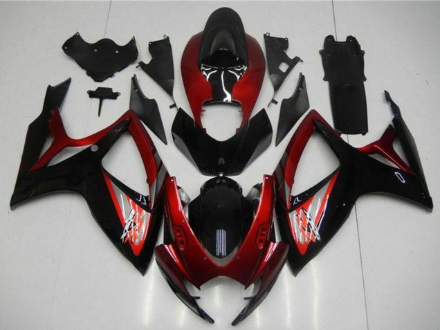 2006-2007 Suzuki GSXR 600/750 Motorcycle Fairing - Red Glossy Black Australia