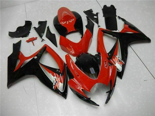 2006-2007 Suzuki GSXR 600/750 Motorcycle Fairings - Red Glossy Black Australia