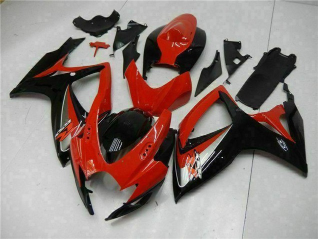 2006-2007 Suzuki GSXR 600/750 Motorcycle Fairings - Red Glossy Black Australia