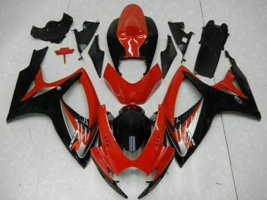 Affordable 2006-2007 Suzuki GSXR 600/750 Motorcycle Fairings - Red Glossy Black Australia