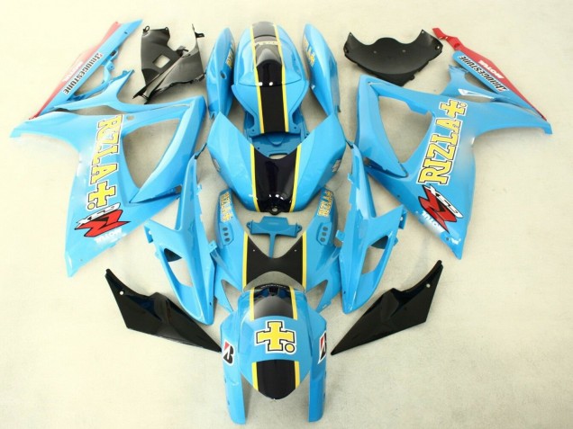 2006-2007 Suzuki GSXR 600/750 Motorcycle Fairings - Light Blue Black Yellow Rizla Australia