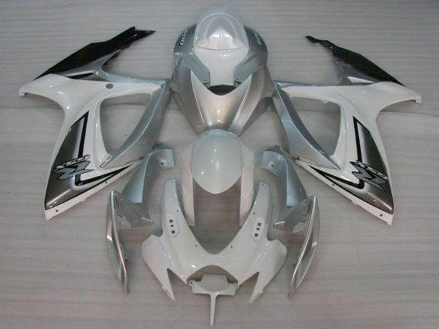 2006-2007 Suzuki GSXR 600/750 Motorcycle Fairings - White Silver Australia