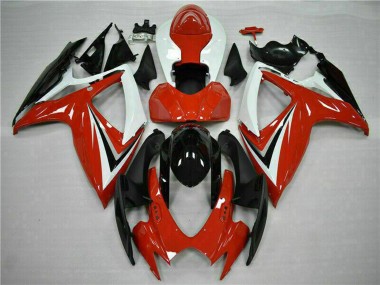 Affordable 2006-2007 Suzuki GSXR 600/750 Motorcycle Fairings - White Red Glossy Black Stripe Australia