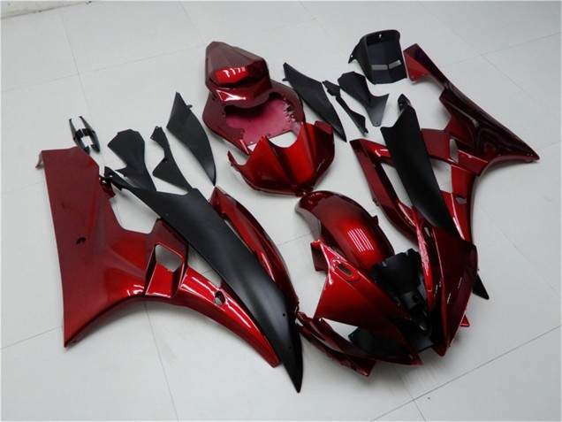 2006-2007 Yamaha YZF R6 Motorcycle Fairing Kits - Red Matte Black Australia