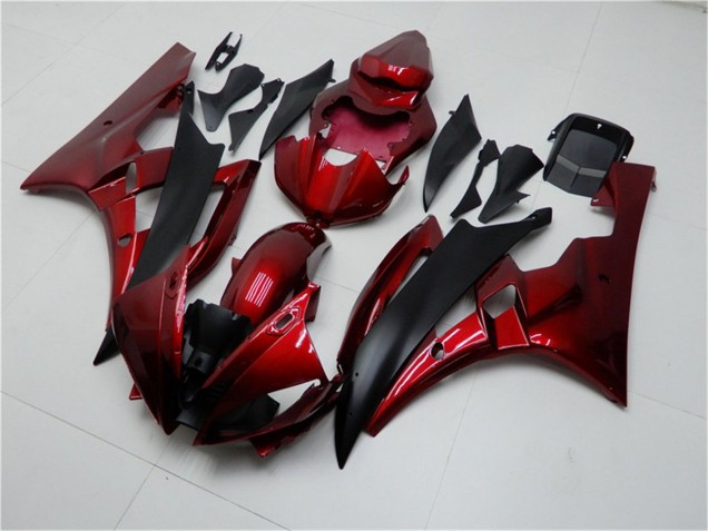 2006-2007 Yamaha YZF R6 Motorcycle Fairing Kits - Red Matte Black Australia