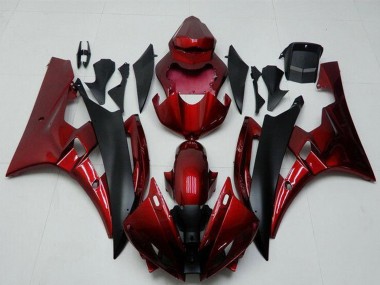 Affordable 2006-2007 Yamaha YZF R6 Motorcycle Fairing Kits - Red Matte Black Australia