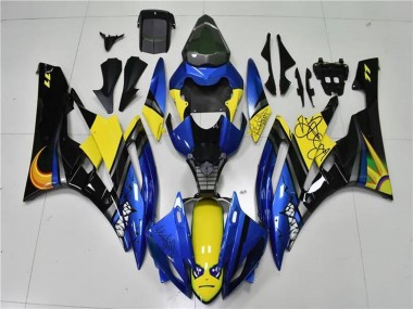 Affordable 2006-2007 Yamaha YZF R6 Motorcycle Fairings - Blue Yellow Glossy Black Shark Australia