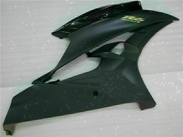 2006-2007 Yamaha YZF R6 Motorcycle Fairings - Glossy Black Matte Black Gold Decals Australia