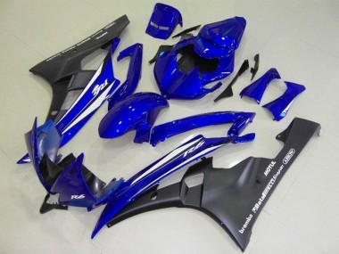 Affordable 2006-2007 Yamaha YZF R6 Motorcycle Fairings - Blue White Matte Black Motul Australia