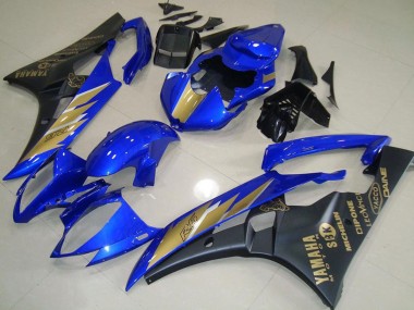 Affordable 2006-2007 Yamaha YZF R6 Motorcycle Fairings - Blue Gold Matte Black Australia