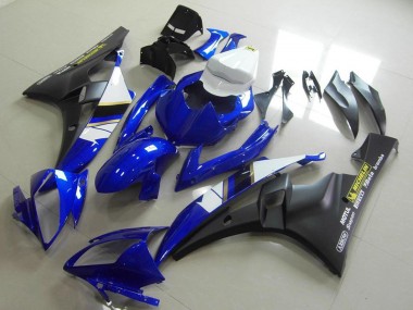 Affordable 2006-2007 Yamaha YZF R6 Motorcycle Fairings - White Blue Matte Black Motul Michelin Australia