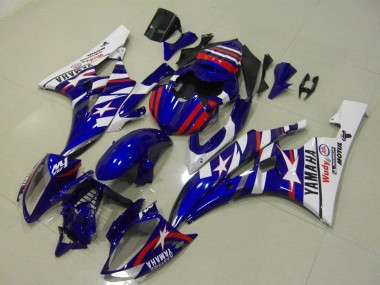 Affordable 2006-2007 Yamaha YZF R6 Motorcycle Fairings - White Blue Red Motul Michelin Australia