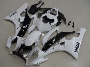 Affordable 2006-2007 Yamaha YZF R6 Motorcycle Fairings - White Glossy Black Australia