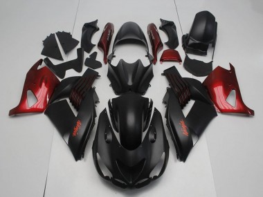 Affordable 2006-2011 Kawasaki ZX14R ZZR1400 Motorcycle Fairings - Matte Black Red Ninja Australia