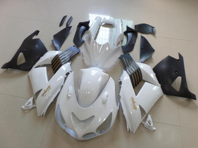 2006-2011 Kawasaki ZX14R ZZR1400 Motorcycle Fairings - White Matte Black Gold Ninja Australia
