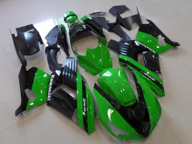 Affordable 2006-2011 Kawasaki ZX14R ZZR1400 Motorcycle Fairings - Green Glossy Black Australia