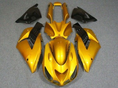 Affordable 2006-2011 Kawasaki ZX14R ZZR1400 Motorcycle Fairings - Gold Glossy Black Australia