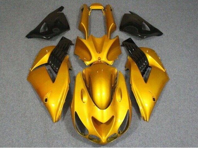 2006-2011 Kawasaki ZX14R ZZR1400 Motorcycle Fairings - Gold Glossy Black Australia