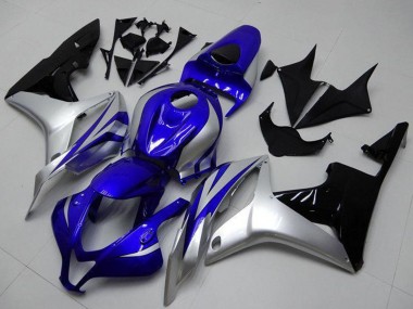Affordable 2007-2008 Honda CBR600RR Motorcycle Fairings - Silver Blue Glossy Black OEM Style Australia