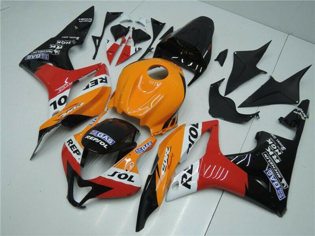 2007-2008 Honda CBR600RR Bike Fairings - Orange White Red Glossy Black Repsol Australia