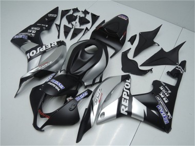 Affordable 2007-2008 Honda CBR600RR Motorcycle Fairings - Matte Black Silver Grey Repsol Australia