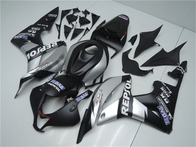 2007-2008 Honda CBR600RR Motorcycle Fairings - Matte Black Silver Grey Repsol Australia