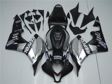 Affordable 2007-2008 Honda CBR600RR Motorcycle Fairings - Matte Black Silver Grey Repsol Australia