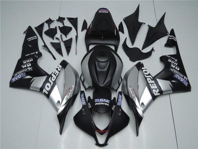 2007-2008 Honda CBR600RR Motorcycle Fairings - Matte Black Silver Grey Repsol Australia