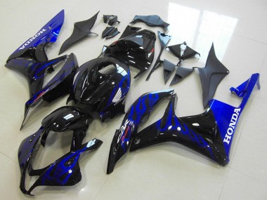 Affordable 2007-2008 Honda CBR600RR Motorcycle Fairings - Glossy Black Blue Flame Australia