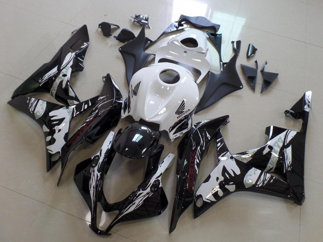 2007-2008 Honda CBR600RR Motorcycle Fairings - White Glossy Black Leyla Australia