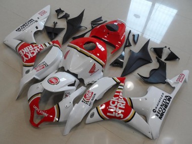 Affordable 2007-2008 Honda CBR600RR Motorcycle Fairings - White Red Lucky Strike Australia