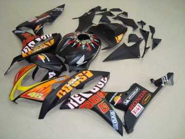 Affordable 2007-2008 Honda CBR600RR Motorcycle Fairings - Matte Black Orange Yellow Rossi 46 Australia