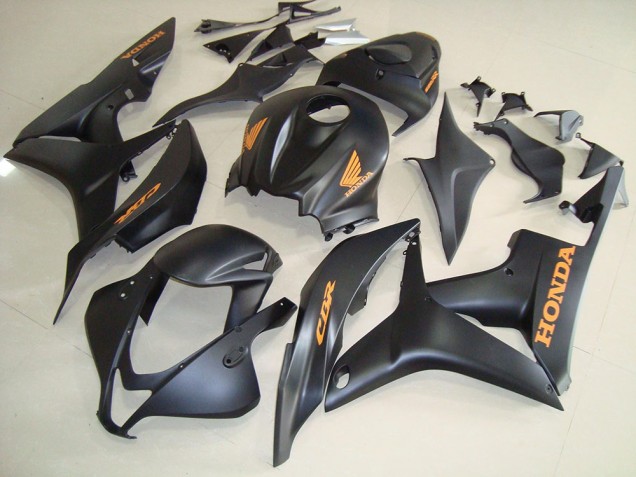 2007-2008 Honda CBR600RR Motorcycle Fairings - Matte Black Gold Decals Australia