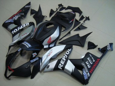 Affordable 2007-2008 Honda CBR600RR Motorcycle Fairings - Matte Black Silver Repsol Australia
