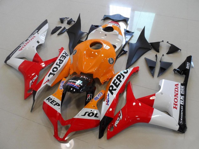 2007-2008 Honda CBR600RR Motorcycle Fairing Kits - Orange White Red Glossy Black Repsol Australia