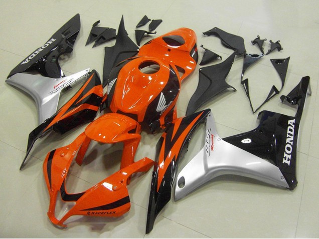2007-2008 Honda CBR600RR Motorcycle Fairing - Silver Orange Glossy Black Australia