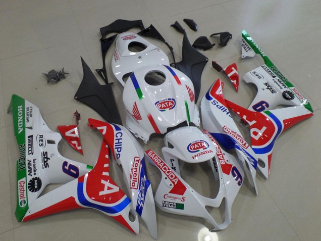 2007-2008 Honda CBR600RR Motorcycle Fairings - White Red Blue Green Pata 6 Australia