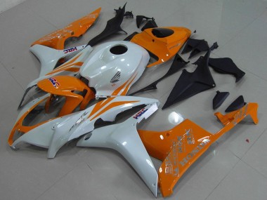 Affordable 2007-2008 Honda CBR600RR Motorcycle Fairing - White Orange HRC Australia