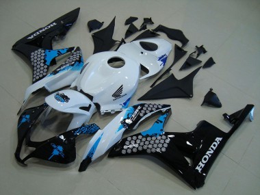 Affordable 2007-2008 Honda CBR600RR Motorcycle Fairing Kits - White Blue Glossy Black Australia